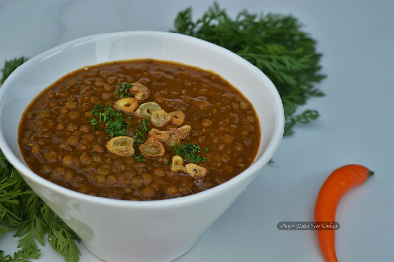 white bowl with lentils